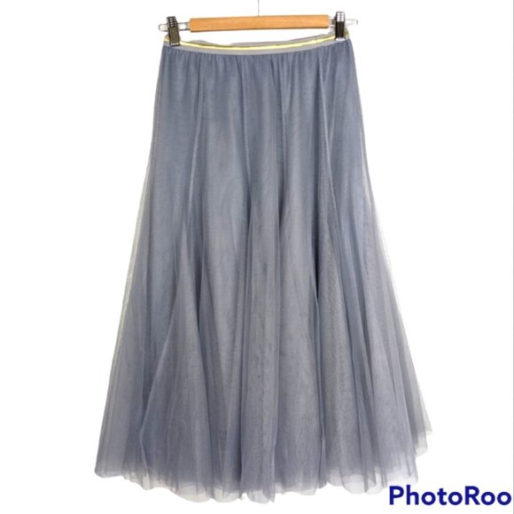 Grey Balletcore Tulle Princess Midi Full Skirt size M/L - Picture 4 of 4